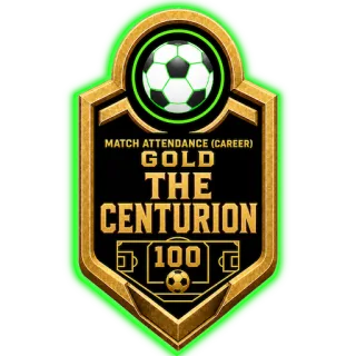 The Centurion badge — 100 Appearances, gold tier